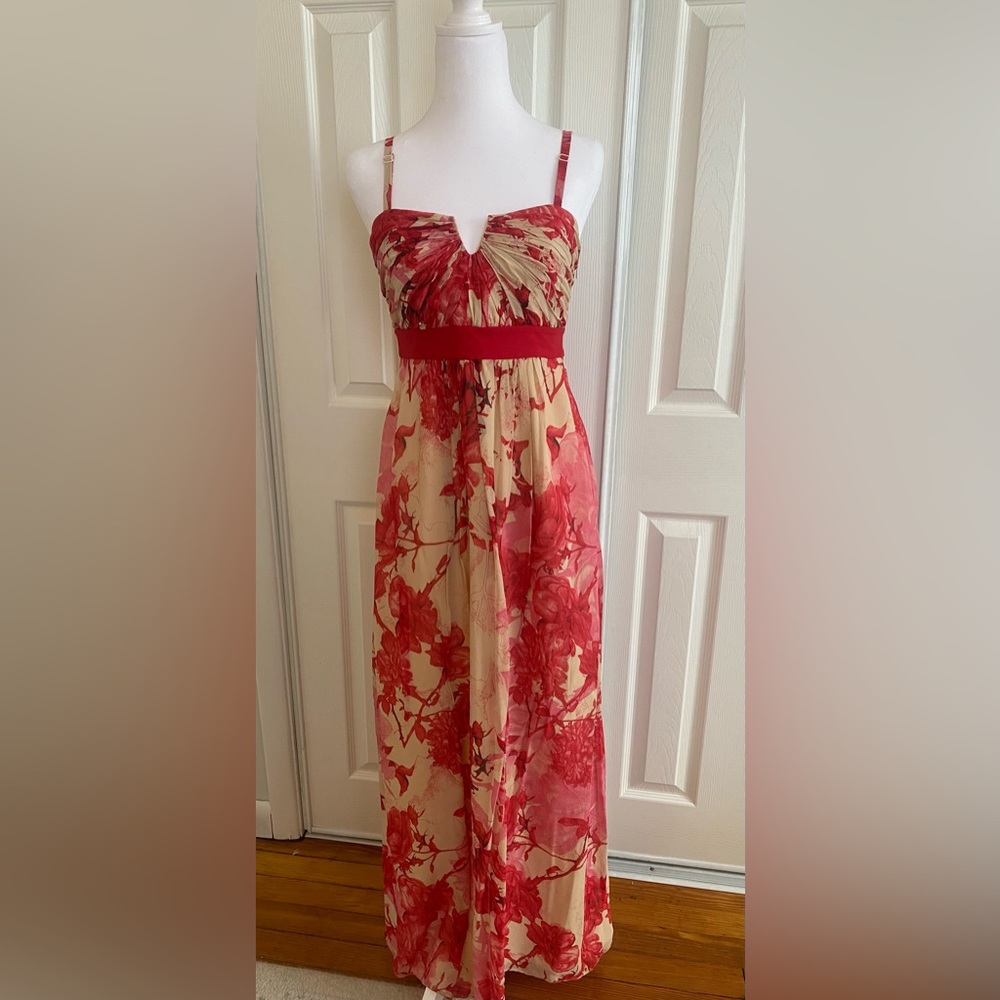 Ted Baker London Strapless Cherry Blossom Print Maxi Dress Size 2
